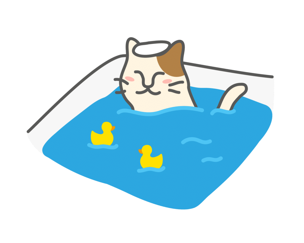 お風呂に浸かっている猫 Neco Memo